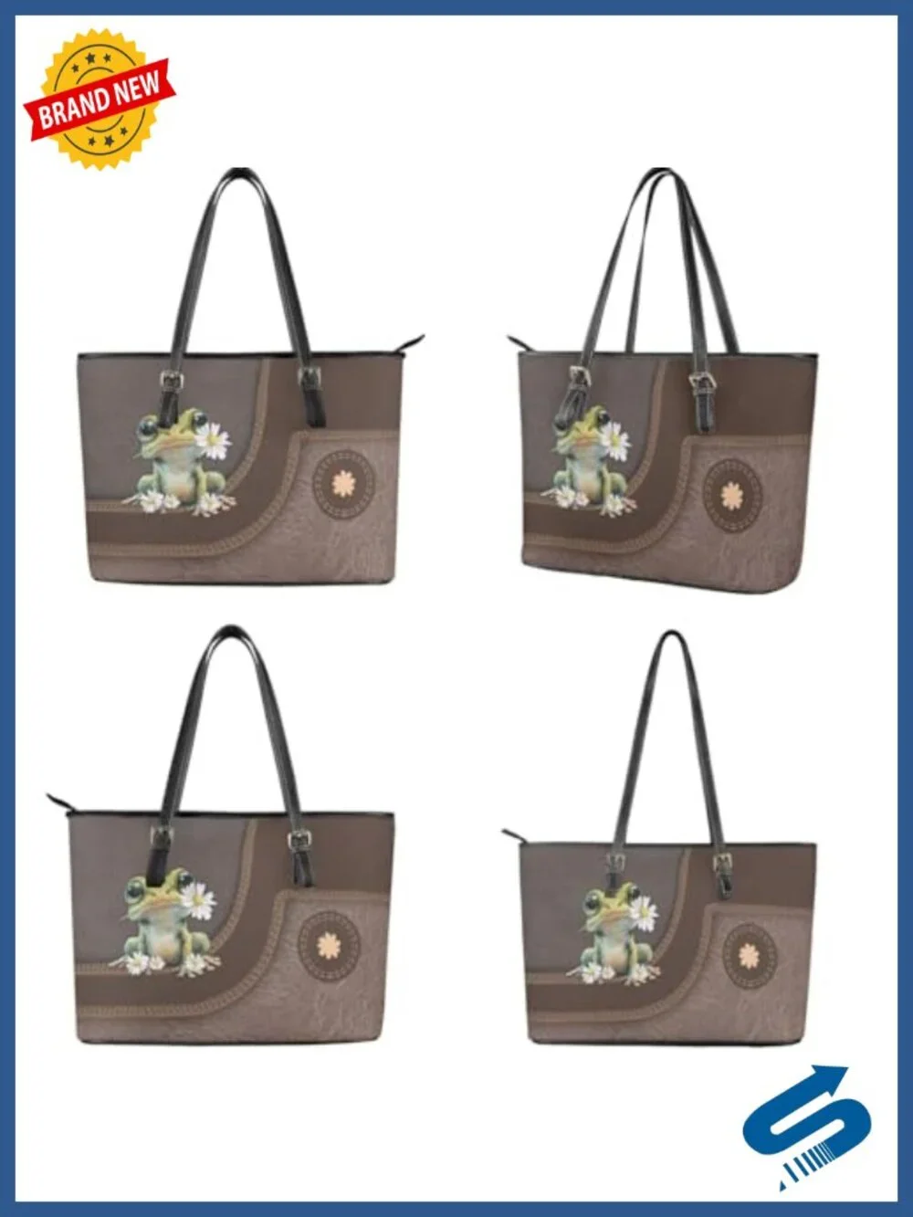 PU Leather Tote Bag Set with Matching Wristlet Wallet, Top Handle, Adjustable,